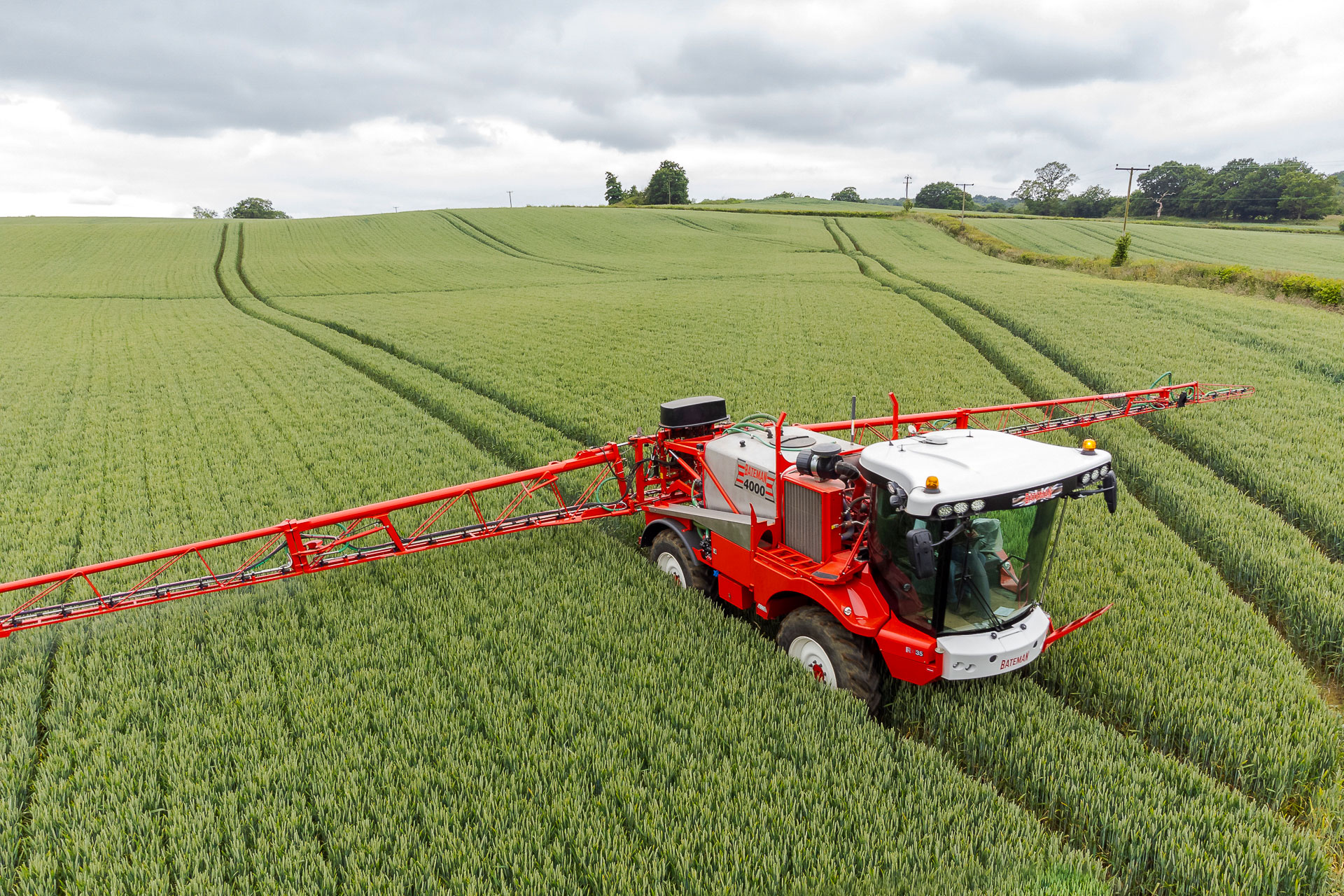 Stuart's RB35 crop sprayer seen from above